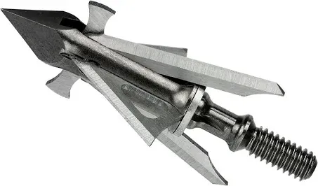 Muzzy Trocar HB Hybrid 4 Blade Broadhead, Silver