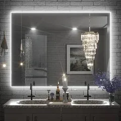 Keonjinn LED Backlit Bathroom Vanity Mirror Anti-Fog  30*36