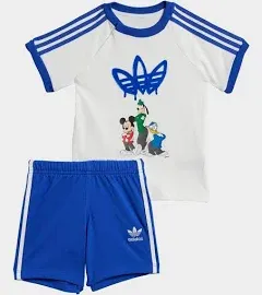 adidas x Disney Mickey Mouse Shorts Tee Set Kids White