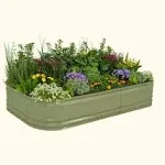 17" Tall 10 in 1 Novel Modular Metal Raised Garden Bed | Vego Garden Olive Green