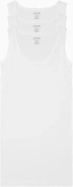 NEW 3-Pack Calvin Klein Mens Cotton Ribbed Tank Top NB2924902 White 5XL