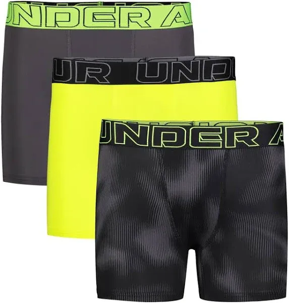 Boys' Under Armour Performance Tech Boxer Briefs Underwear 3 Pack