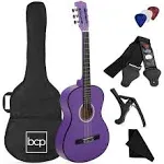 Best Choice Products 38in Beginner Acoustic Guitar Starter Kit w/ Gig Bag, Strap, Strings - Purple