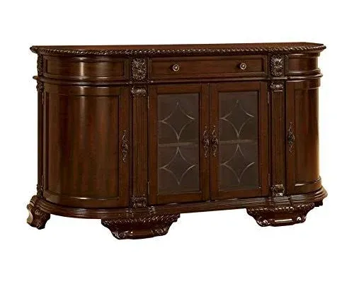 Furniture of America Ramsaran Wood Multi-Storage Buffet in Brown Cherry