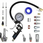 Durable 20-Piece Air Accessory Kit with Tire Inflator and Heavy-Duty Blow Gun