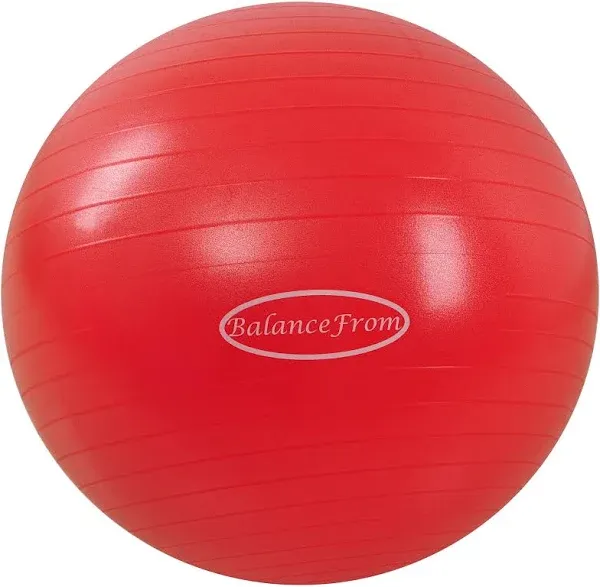 Anti-Burst and Slip Resistant Exercise Ball Yoga Ball Fitness Ball Birthing Ball with Quick Pump, 2,000-Pound Capacity, Multiple Colors and Sizes