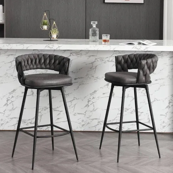 Corrigan Studio Kymberlynn Swivel Bar Stool Set of 2