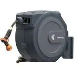  AW30 1/2MB Retractable Garden Hose Reel 1/2&#034; 1/2 100FT Metal Bracket Dark Grey