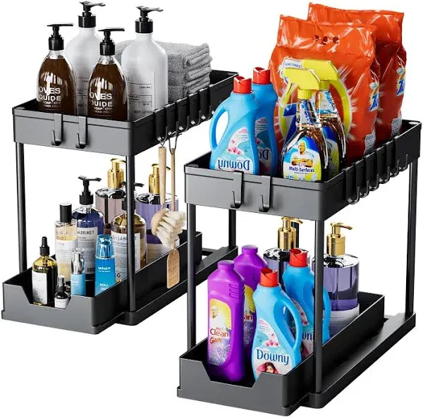 Under Sink Organizer 2 Tier Pullout Home Organizers Slide Out Sink Cabinet Organ