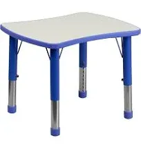 Flash Furniture Height Adjustable Rectangular Plastic Activity Table YU-YCY-098-RECT-TBL