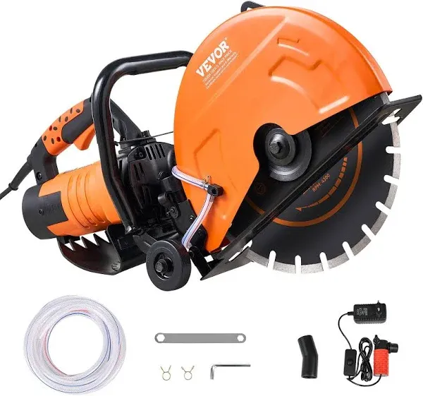 Bentism Electric Concrete Saw Wet/Dry Cutting Depth Saw Cutter with Water Pump and Blade D3200W14IN5INYGWJV1