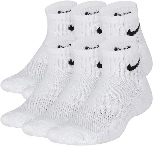 Nike Boys' 6-Pack Cushioned Quarter Socks