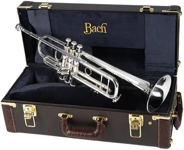 Trumpet Bach Stradivarius 37 Sterling Silver Plus Bb Trumpet &amp; Case - Excellent