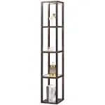 Fenlo Fantasy - Glass Display Shelf Floor Lamp with Fully Dimmable LED, Remote Control - Brown