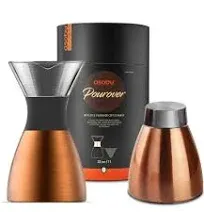 Asobu Insulated Pour Over Coffee Maker 32 Ounce 1 Liter Copper Black