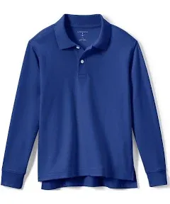 Lands' End Kids Long Sleeve Interlock Polo Shirt