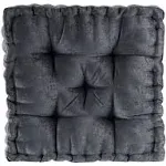 20"x20" Diah Poly Chenille Square Floor Pillow Cushion Charcoal