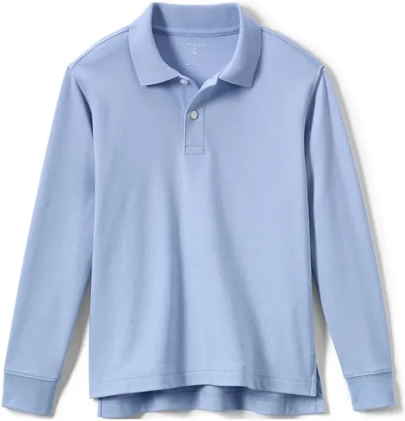 Lands' End Kids Long Sleeve Interlock Polo Shirt