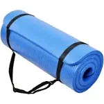 Balancefrom 1-Inch Extra Thick High Density Anti-Tear Exercise Yoga Mat with Carrying Strap - Blue