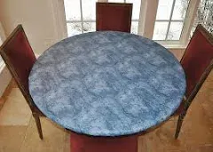 - Elite Elastic Edged Print Table Pad - Marble Grey - Small round - Fits Tables 