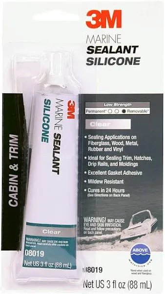 Marine Grade Mildew Resistant Silicone Sealant 3oz White #08017  Cabin &amp; Trim