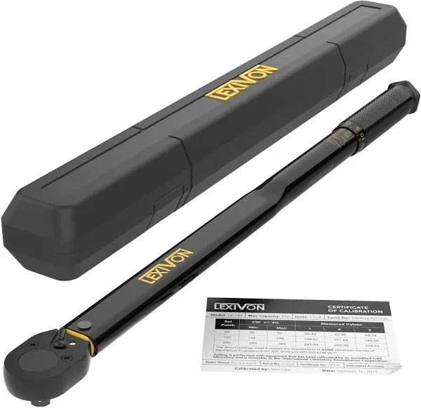 LEXIVON 1/2-Inch Drive Click Torque Wrench 25-250 Ft-Lb/33.9-338.9 NM (LX-184)