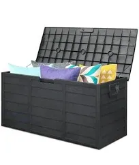 75 Gal Deck Box Outdoor Storage Box for Patio Furniture Cushions Gardening Tools  | eBay