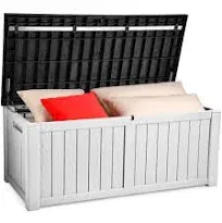 YITAHOME 120 Gallon Outdoor Storage Deck Box, Large Resin Patio Storage for Outdoor Pillows, Garden Tools and Pool-Supplies, Waterproof, Lockable