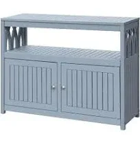  2-Tier Outdoor Storage Cabinet in Acacia Wood, with 2 Magnetic Doors, for Grey