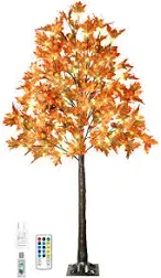 6FT 130 LED Lighted Maple Tree - Thanksgiving Decor Artificial Fall 6FT 130LED