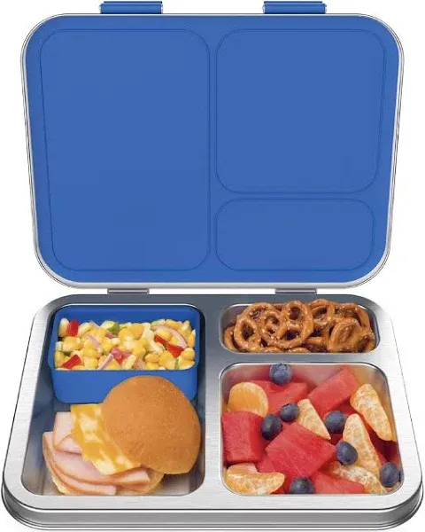 Stainless Steel Kids Lunch Box Leak-Resistant Eco-Friendly 3 Compartment Design