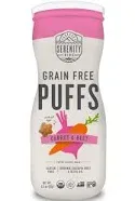 Serenity Kids 6+ Months Grain Free Puffs Toddler & Baby Snack | No Added Sugar, Gluten & Rice Free, Allergen Free | Made with Organic Cassava