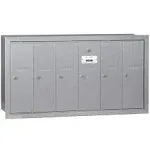 Salsbury Industries 3506ARU Vertical Mailbox - 6 Doors - Aluminum - Recessed Mounted - USPS Access