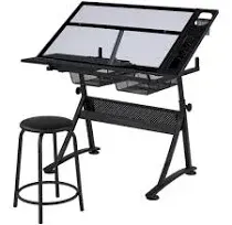 Yaheetech Glass Drafting Table 28’’ to 36’’