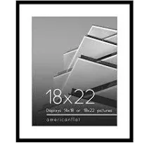 Americanflat 24x32 Poster Frame with Polished Plexiglass - Use as 20x28 Frame with Mat or 24x32 Frame Without Mat - Streamline Collection - Thin Picture Frame for Wall Display - Black