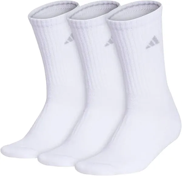 Adidas Cushioned Crew Socks 3 Pairs - White - Large