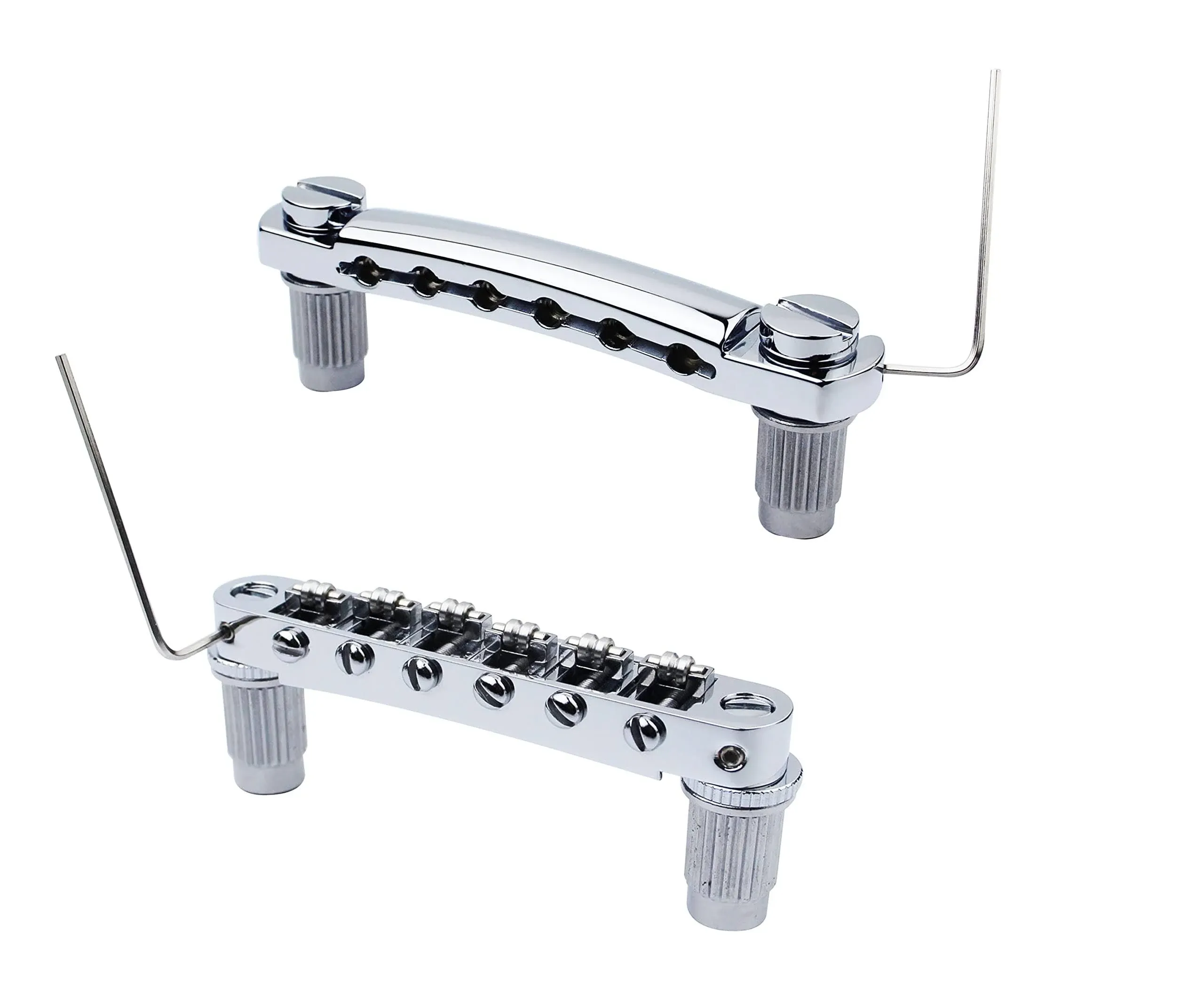 Guyker Guitar Tune-O-Matic Bridge and Stop Bar Tailpiece Combo Replacement Compatible