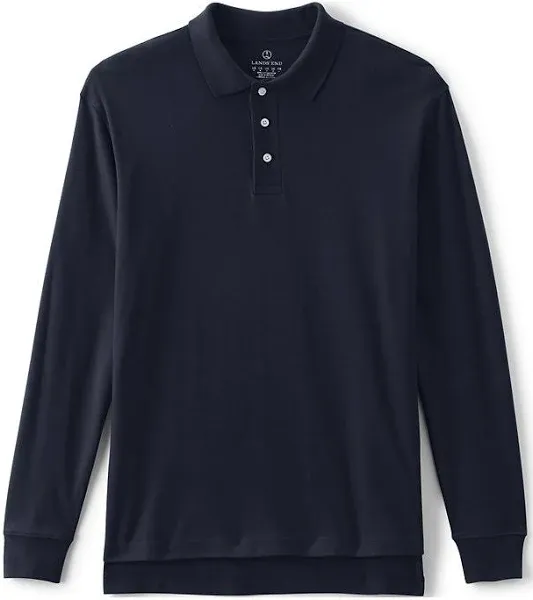 Lands' End Men's Long Sleeve Interlock Polo Shirt