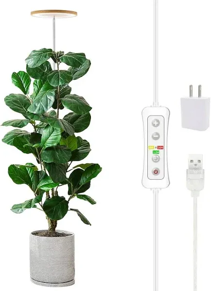 Plant Grow Light, LED Growing Light Full Spectrum for Indoor 1 Pack Bamboo