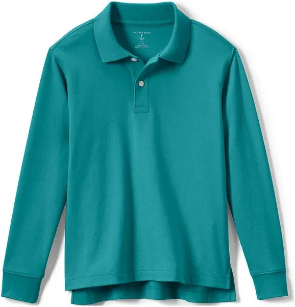 Lands' End Kids Long Sleeve Interlock Polo Shirt