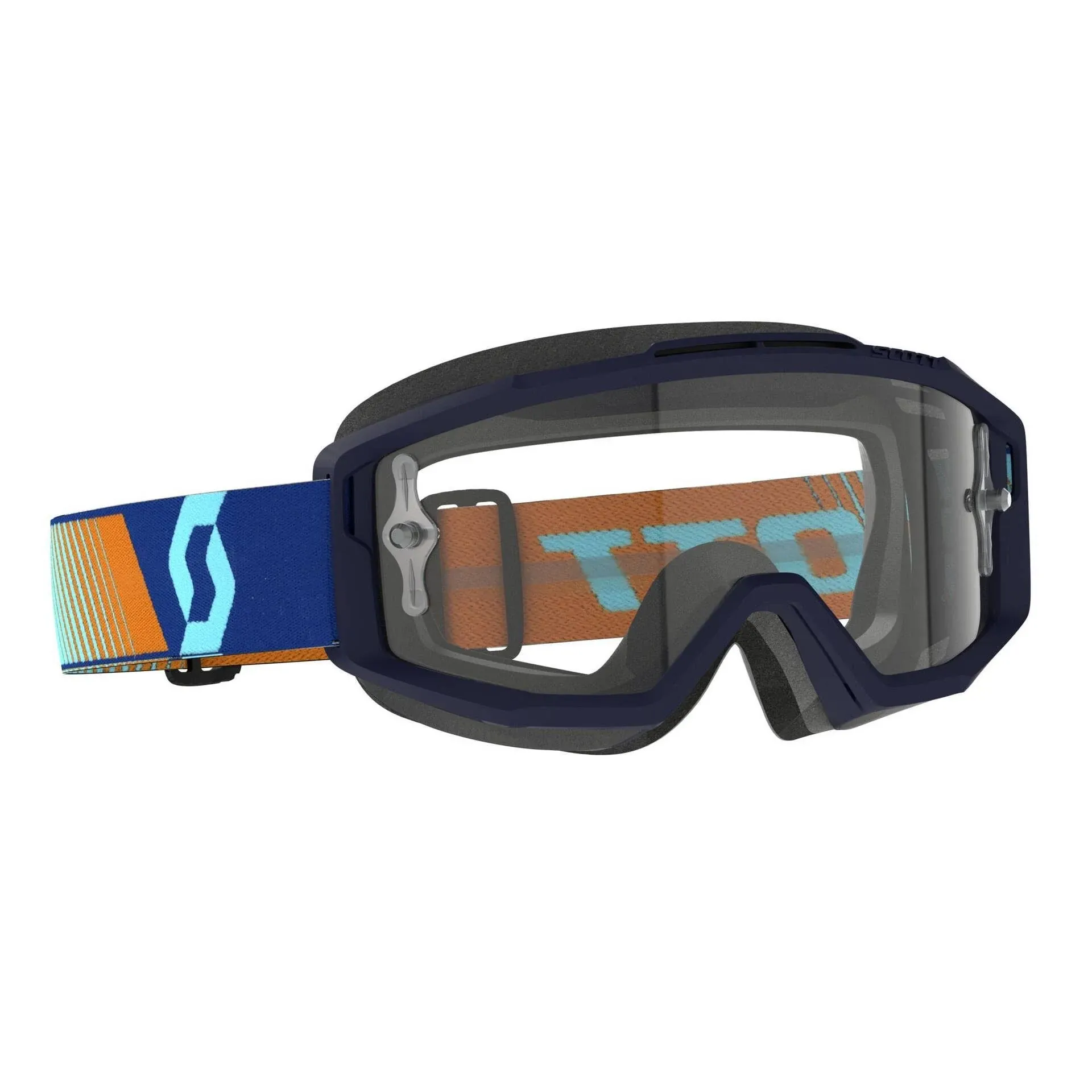 Scott Split OTG Goggles - Royal Blue/Orange/Clear Works