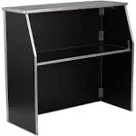 Flash Furniture 4' Black Laminate Foldable Bar