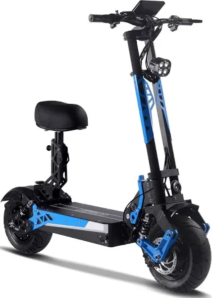 MotoTec - Switchblade 60V 4000W Lithium Electric Scooter Blue