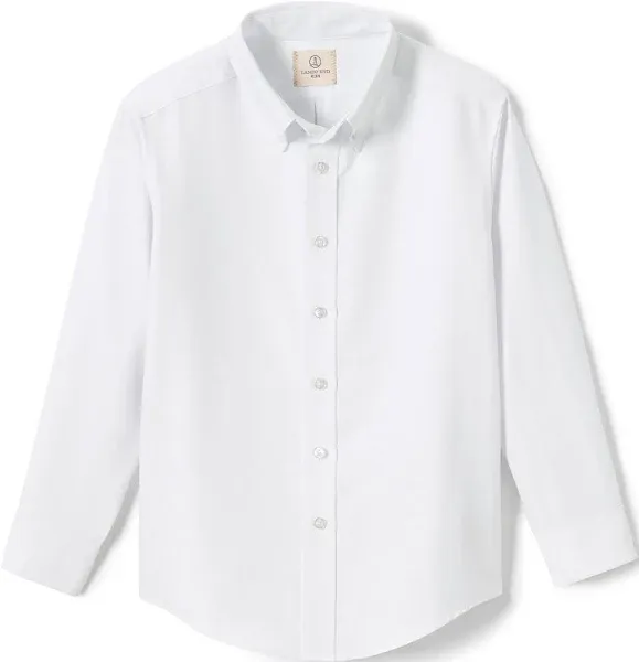 Lands' End Boys Long Sleeve Solid Oxford Dress Shirt