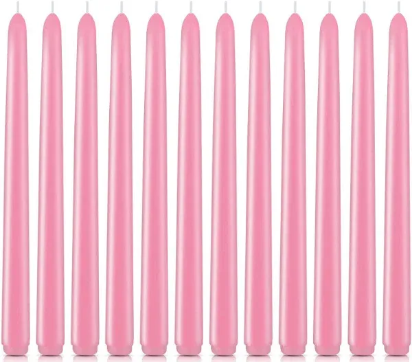 10&#034; Pink Taper Candles, Unscented Dripless Candlesticks for Christmas, Home Déco