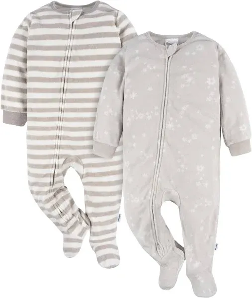 Gerber Baby Flame Resistant Fleece Footed Pajamas 2-pack