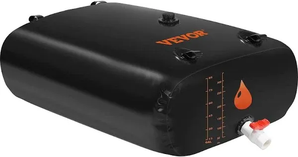 VEVOR Water Tank Bladder Portable Rainwater Bag 63 gal PVC Collapsible Black