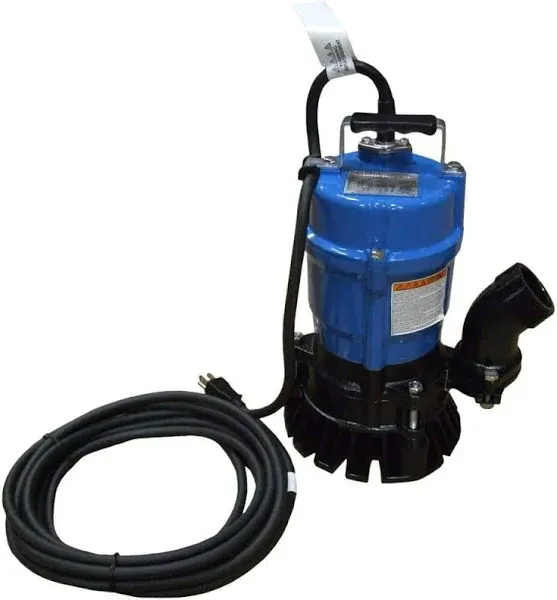 Submersible Trash Pump, 1/2 HP, 110V