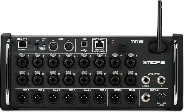 Midas MR18 18-Input Digital Mixer for iPad/Android Tablets