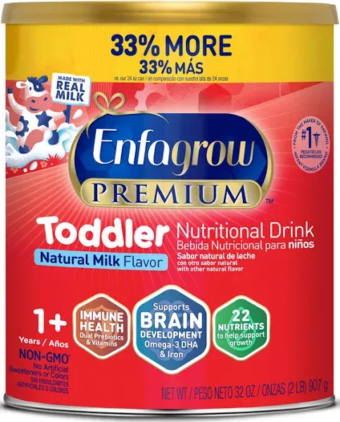 Enfagrow Premium Toddler Natural Milk Flavor Powder 32oz